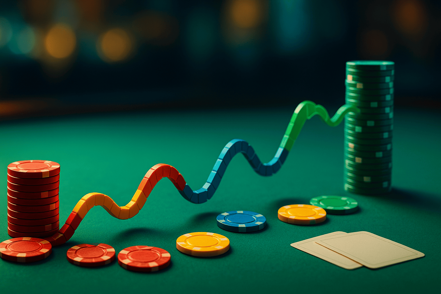 大きく上下する結果の曲線